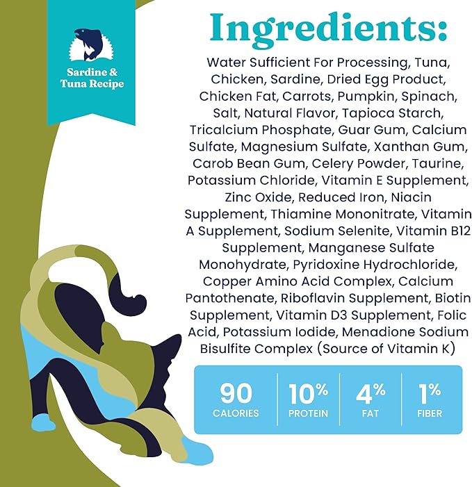 Solid Gold Wet Cat Food Pate - Healthy Canned Cat Food Pate w/Real Tuna &amp; Sardine, Omega Fatty Acids, Vitamins &amp; Minerals - Grain Free &amp; Gluten Free Can Meals for Cats &amp; Kittens - 24ct/3oz Can