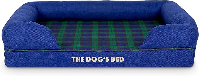 The Dog’s Bed, Med Black Watch Tartan 30x23.5, Memory Foam, Pain Relief: Arthritis, Hip &amp; Elbow Dysplasia, Post Surgery, Lameness, Supportive, Calming, Waterproof Washable Cover, Veterinary Approved