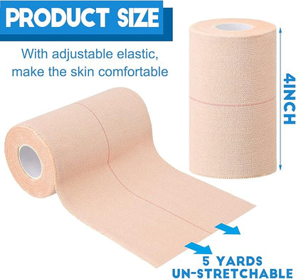 Nuanchu 16 Rolls Elastic Adhesive Bandage Tape Self Adherent Cohesive Flexible Stretch Elastic Athletic Tape for Sports Ankle Knee and Wrist, Vet Wrap for Horses Pets Cats Dogs(4 Inch x 5 Yard)