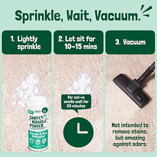 Sunny &amp; Honey Carpet Deodorizer Powder - 20 Oz, Spring Mint - Odor Eliminator &amp; Rug Freshener Powder for Pets &amp; Kids