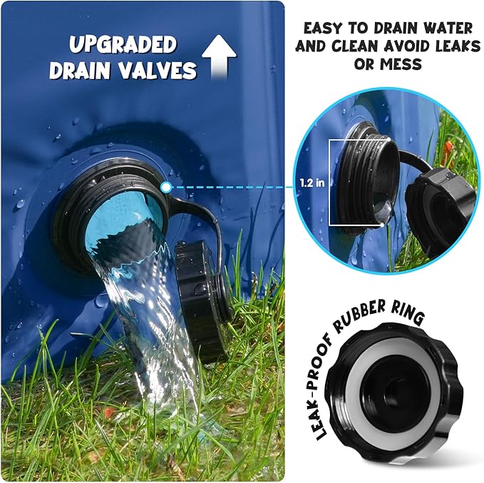 Furrybaby Dog Pool, Foldable Dog Pools for Large Dogs Portable Kiddie Pool Pet Doggie Wading Swimming(Navy 47&
