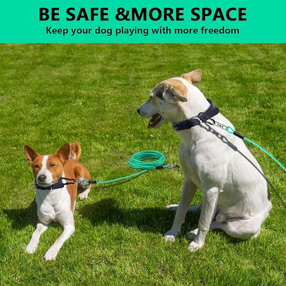 Dog Tie Out Cable 50FT-500Lbs,Heavy Duty Dog Leads Line for Yard with Swivel Hook,Medium Large Dogs Leash&amp;Chains for Outside,Rust Chew Proof Dogs Run Cable for Outdoor Camping(Green Cyan, 50FT)