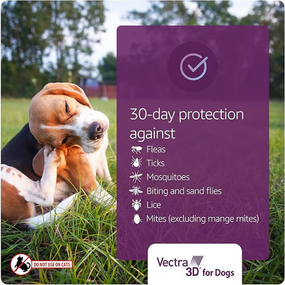Vectra 3D for Dogs Flea, Tick &amp; Mosquito Treatment &amp; Prevention for Small Dogs (11 – 20 lbs) , 3 month supply