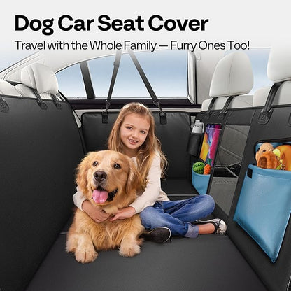 Back Seat Pet Cover for Dogs 59", Upgraded PU Leather Back Seat Extender with Hard Bottom Holds 400LBS, Waterproof Anti-Scratch, Dog Backseat Cover for Cars, SUV &amp; Small Truck