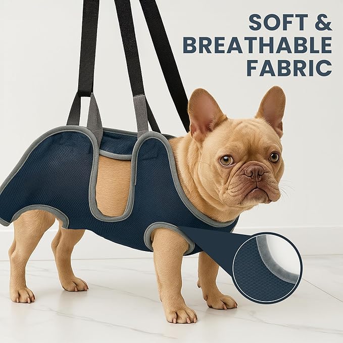 Grooming Hammock Kit for Dogs &amp; Cats, Includes Hammock Harness, Nail Clippers, Nail File, Grooming Glove, Dematting Comb, S-Hooks, Carabiners &amp; Storage Bag for Easy Home Grooming small (75×49) cm
