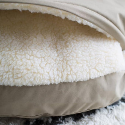 Snoozer Cozy Cave Dog Bed - Indoor Dog Bed with Cover Cave, Covered Calming Burrow for Medium &amp; Large Sized Pets with Blanket Attached, Enclosed, Washable - XL, Navy