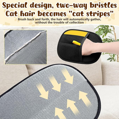 Pet Hair Removal Gloves, Pet Hair Remover Electrostatic Gloves for Cats &amp; Dogs, Washable and Reusable Cat Hair Remover for Cat Beds, Bed Sheets, Sofas, Clothes, Carpets, Curtains (2pcs)