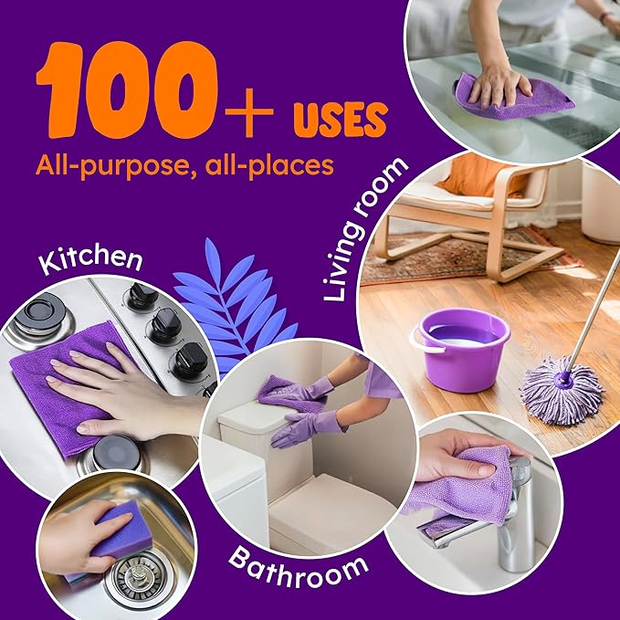 Originally Yellow Lavender Vinegar For Cleaning Purpose | USA Made All Purpose Cleaner | Use as a Floor, Glass, Kitchen, &amp; Bathroom Cleaner | Plant Derived Vinegar 1 Gallon in 2 bottles | 128 Oz