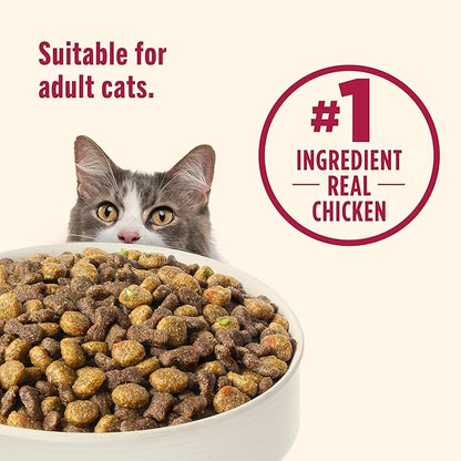 Nutrish Everyday Digestion Dry Cat Food, Chicken Brown Rice and Salmon Recipe with Peas and Carrots, 3 lb. Bag, 4 Count, (Rachael Ray)