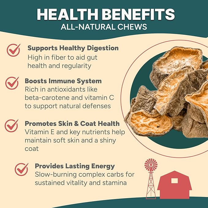 Gaines Family Farmstead Sweet Potato Chips for Dogs - 8 oz Single-Ingredient, All-Natural Dog Treats, Grain-Free &amp; High in Fiber, Made in USA, Crunchy Training Treats