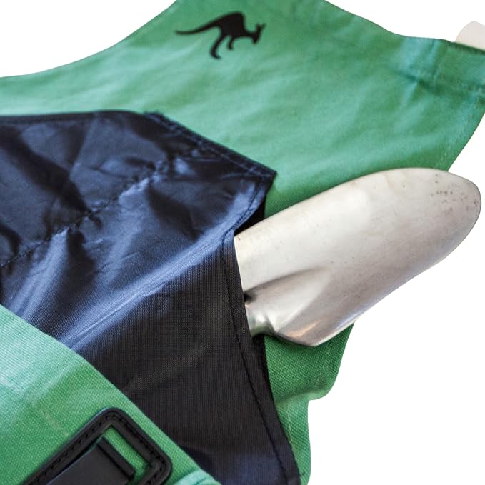 Roo Gardening Apron with Pockets &amp; Harvesting, Picking Pouch - Adjustable, Water-resistant, Washable Canvas Cotton