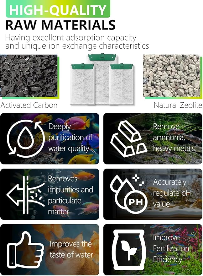 Medium Aquarium Filter Cartridges Compatible with Tetra Whisper Bio-Bag Filters, Fish Turtle Tank Assembled Filters for Tetra Whisper Power Filter 10i IQ10 PF10 &amp; ReptoFilter (MEDIUM-12 Pack)