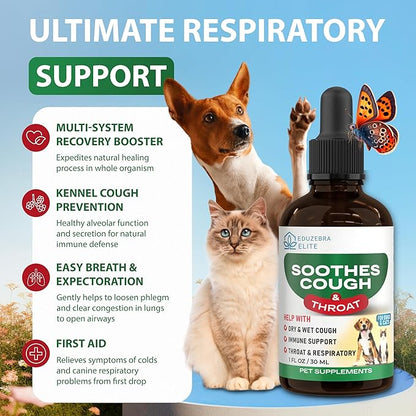 Kennel Cough Drops for Dogs &amp; Cats Cough Relief Dry and Wet Pet Cough Allergy Relief - for Dogs of All Breeds &amp; Sizes