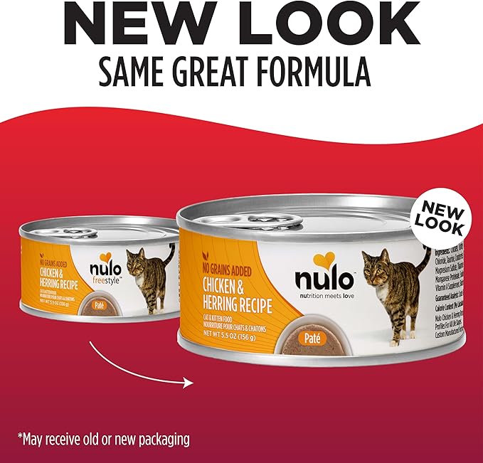 Nulo Chicken &amp; Herring Recipe Pate Wet Canned Cat Food, 5.5 Ounce (Pack of 24)