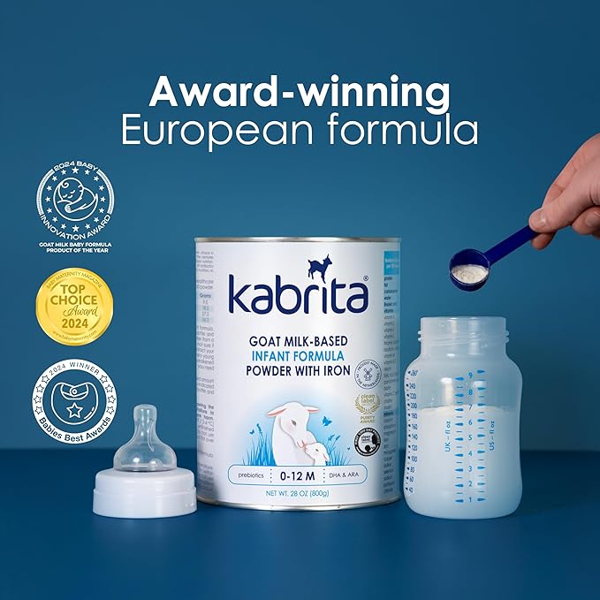 Kabrita Goat Milk Infant Formula - Easy to Digest Baby Formula 0-12 Months - Contains Prebiotics, Iron, DHA, Non-GMO - Gentle on Sensitive Tummies - Formula Supporting Gut Health &amp; Sleep - 28Oz