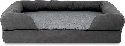The Dog’s Bed, Large Grey Plush (no Logo), Memory Foam, Pain Relief: Arthritis, Hip &amp; Elbow Dysplasia, Post Surgery, Lameness, Supportive, Calming, Waterproof Washable Cover, Veterinary Approved