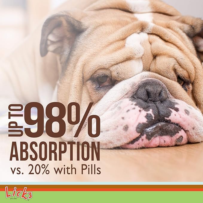 Licks Pill-Free Dog Joint and Heart - Glucosamine &amp; Omega 3 Fish Oil Supplement for Dogs - Inflammation Supplements for Joint Support - Gel Packets - 30 Use