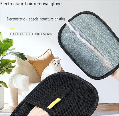 Fursweep Gloves Pet Hair Remover, Kivori Pet Grooming Glove, Pet Hair Remover Electrostatic Gloves, Furmingle Double Sided Cat Grooming Glove, Reusable Cat &amp; Dog Hair Remover, for Couch, Carpet