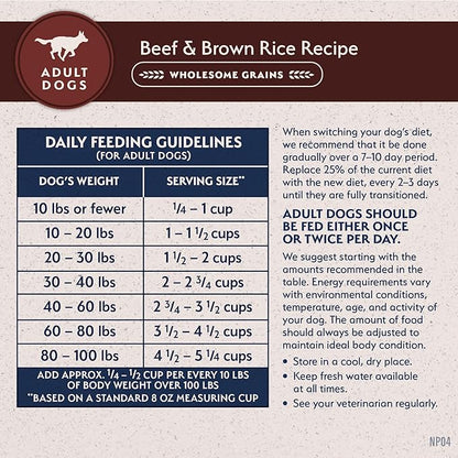 Natural Balance Limited Ingredient Adult Dry Dog Food with Healthy Grains, Beef &amp; Brown Rice Recipe, 4 Pound (Pack of 1)