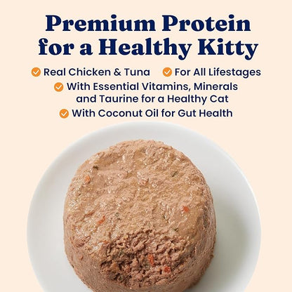 Solid Gold Wet Cat Food Pate in Coconut Oil - Healthy Canned Cat Food Pate w/Real Chicken, Omega Fatty Acids, Vitamins &amp; Minerals - Grain Free &amp; Gluten Free Canned Meals for Cats &amp; Kittens - 24ct/3oz