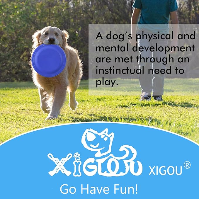 Dog Flying Disc - Durable Rubber Flying Disc Dog Toy - 9.25" Indestructible Rubber Dog Flying Discs Flyer Dog Toys - Puncture Resistant &amp; Bite Resistant Extremely - for Medium Large Dogs