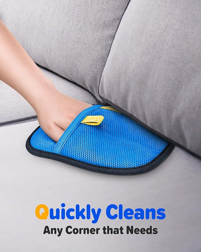 2025 Thickened Electrostatic Pet Hair Removal Gloves (2 Pcs) - Reusable Strong Grooming Gloves for Cats &amp; Dogs, Hair Remover for Couch, Furniture, Carpet, Car Seats &amp; Clothing (Blue)