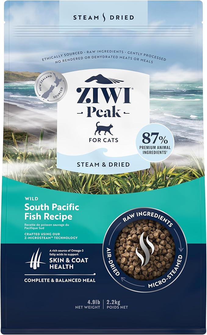 ZIWI Peak Steam &amp; Dried Cat Food – Wild South Pacific Fish - High Protein, Skin &amp; Coat Health, Low Carb, for All Life Stages (78.4oz)