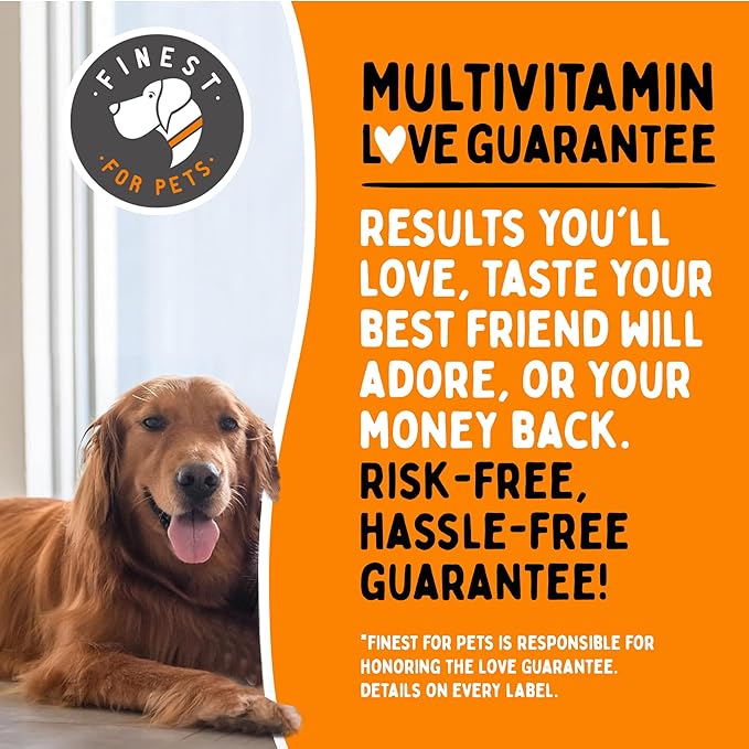 Multivitamin Dog Supplement – 10 in 1 with Omega Fish Oil &amp; Glucosamine for Improved Joint &amp; Skin Support, Gut, Digestion &amp; Immune Everyday Health (120 Chewable Treats)