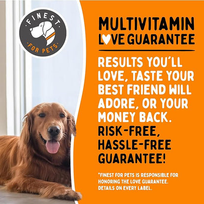 Multivitamin Dog Supplement – 10 in 1 with Omega Fish Oil &amp; Glucosamine for Improved Joint &amp; Skin Support, Gut, Digestion &amp; Immune Everyday Health (120 Chewable Treats)