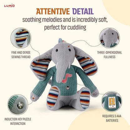 Lumio Musical Stuffed Animal Plush Toy with Lights &amp; Sounds - Cute Interactive Toy for Newborns, and 3 6 12 to 48 Months (Puppy)