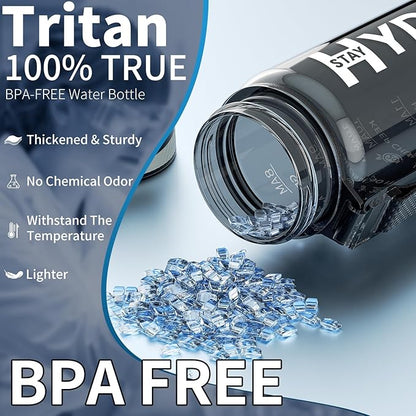 Water Bottle, 32 oz Motivational Water Bottles with Time Marker-Tritan &amp; BPA Free, Sports Water Bottle with Time to Drink &amp; Strap, Wide Mouth, Leakproof -Gift for Christmas Gym Fitness &amp; Outdoor