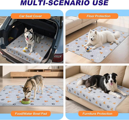 Washable Pee Pads for Dogs, 4 Pack Absorbent Reusable Training Dog Pads Pet Puppy Pads, Non-Slip Potty Pads for Whelping, Playpen, Crate, Bed, Orange, 18"x24"