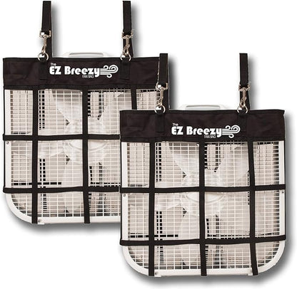 Southwestern Equine EZ Breezy Box Fan Holder, Horse Stall Classic Fan Bag, Stable Supplies, Horse Fan (2 Pack Black)