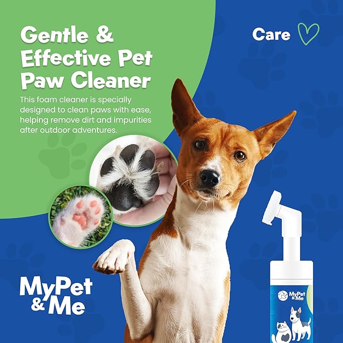 My Pet &amp; Me Dog Paw Cleaner - Foaming Cleanser for Easy Paw Cleaning - No-Rinse Dog Paw Washer - Gentle Foot Cleaner for Dogs - Paw Wash for Small &amp; Large Dogs - 4.05 oz