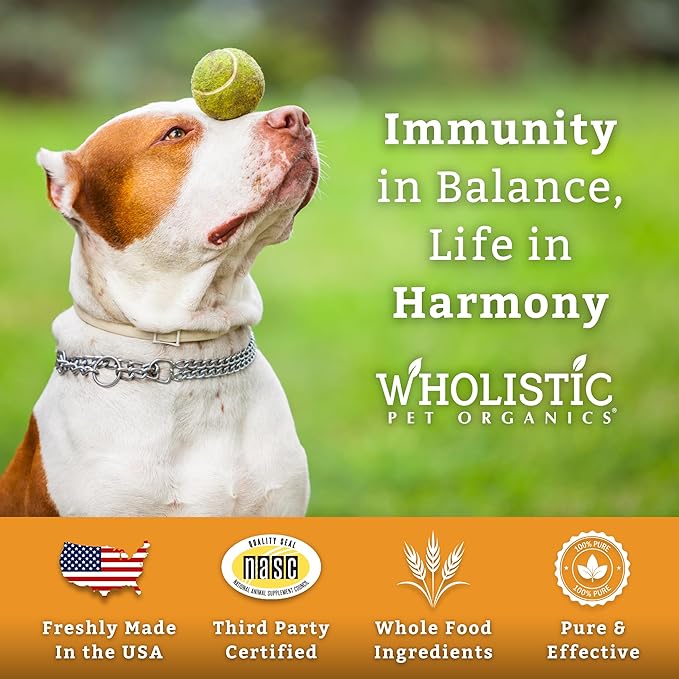 Wholistic Pet Organics Pure Colostrum - 2 Oz - Dog Allergy Relief &amp; Itchy Skin Treatment, Senior Dog Supplements &amp; Immune Support, Licking Paws Relief