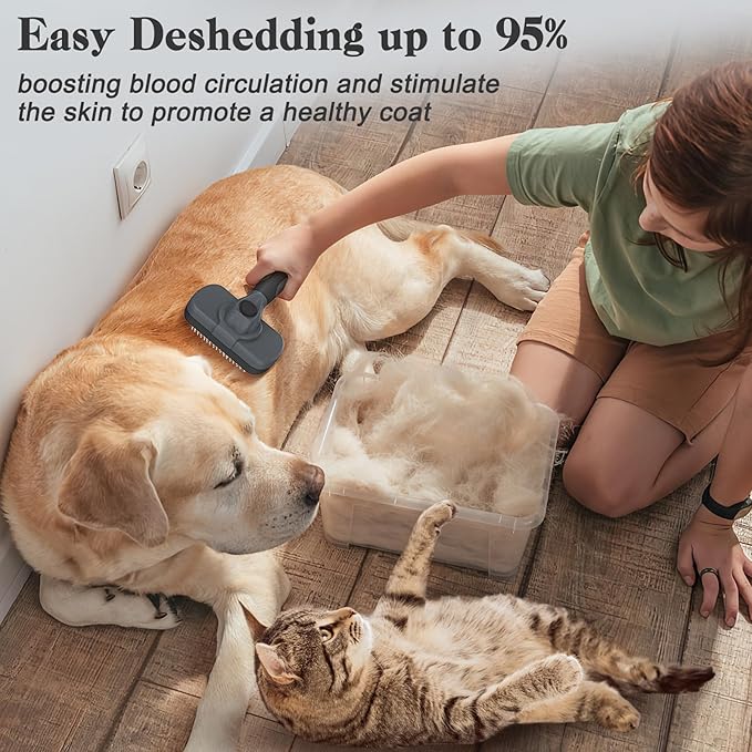 Swihauk Self Cleaning Slicker Brush - Skin Friendly for Dogs &amp; Cats, Deshedding Grooming Tool for Shedding Hair, Puppy Brush for Haired Pets