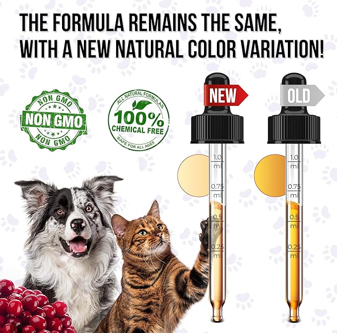 Liquid Multivitamin for Dogs – Daily Glucosamine, Vitamin B, C &amp; D3 Support – Cat Vitamins for Indoor Cats to Care for Joints &amp; HIPS, Skin &amp; Coat, and Gut – Help with Allergies &amp; UTIs – 2 Oz