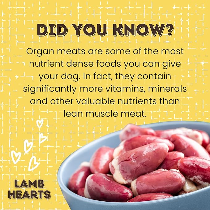 hotspot pets Freeze Dried Lamb Heart Treats for Cats &amp; Dogs - 1LB Big Bag- Single Ingredient All Natural Grain-Free - Perfect for Training, Healthy Topper or Snack - Made in USA