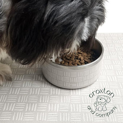 CROXTON &amp; CO. Stainless Steel Pet Bowl for Dogs &amp; Cats | Insulated Food Bowls for Dog Cat | No Tip No Slip | Non-Slip Rubber Base | Dishwasher Safe | Medium (4 Cups)
