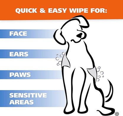 Wahl USA Pet Refresh Lavender Cleaning Wipes for All Dog Breeds - Use on Ears, Nose, Paws, Bottom, &amp; Sensitive Areas - 50 Wipes - 820018A