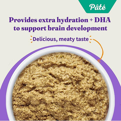Halo Wet Kitten Food Whole Chicken Recipe, Grain Free Wet Cat Pate, Canned Cat Food to Support Brain Development, 3 Oz Can (Pack of 12)