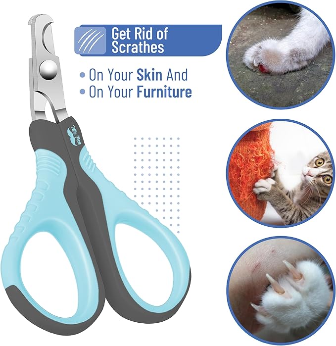 Mr. Pen Cat Nail Trimmer - Sky Blue &amp; Dark Gray, Suitable for Cats &amp; Kittens, Small Dogs
