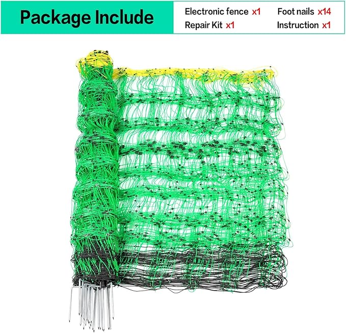 Electric Fence Netting, 49.6" H x 164&