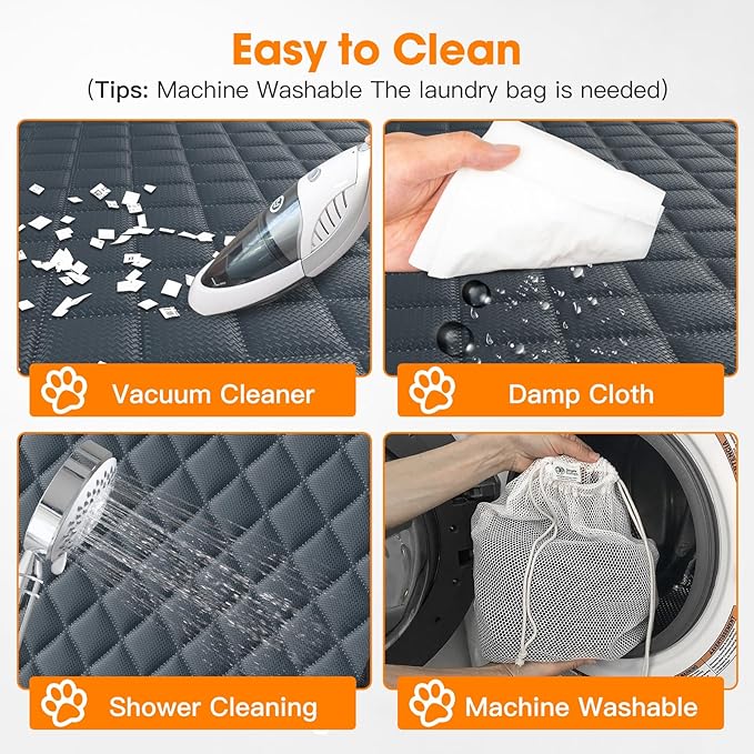 MIXJOY Dog Car Cover for Back Seat Cover Protector Waterproof Dog Seat Covers for Cars, Car Seat Protector for Dogs with 1 Dog Seat Belt, Nonslip Back Seat Cover for Kids, Trucks &amp; SUV, Grey