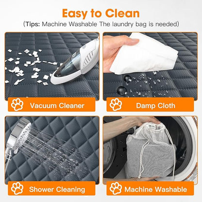MIXJOY Dog Car Cover for Back Seat Cover Protector Waterproof Dog Seat Covers for Cars, Car Seat Protector for Dogs with 1 Dog Seat Belt, Nonslip Back Seat Cover for Kids, Trucks &amp; SUV, Grey