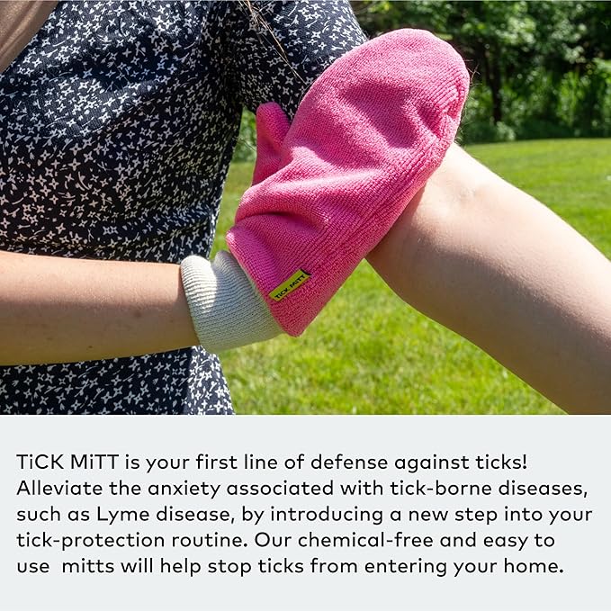 Pink Tick Removal Glove for Pets &amp; People: Gently Remove Ticks with Ease - Chemical-Free, Durable, Portable Tick Management Tool for Outdoor Adventures &amp; Everyday Use