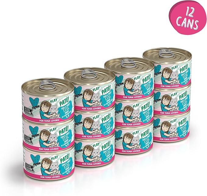 Weruva B.F.F. Play - Best Feline Friend Paté Lovers, Aw Yeah!, Tuna &amp; Turkey T.T.Y.L. with Tuna &amp; Turkey, 2.8oz Can (Pack of 12)