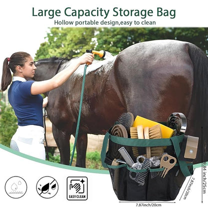 Horse Grooming Kit 13 Piece, Horse Brushes for Grooming Supplies Set with Organizer Bag, Horse Brush &amp; Curry Comb for Effective Cleaning, Gift for Horses Riders Beginners