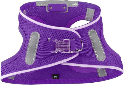 Light Up Dog Harness,Rechargeable LED Dog Harness for Small Medium Large Dogs,Reflective Lighted Safety Vest for Night Walking &amp; Camping,Lightweight &amp; Adjustable,Purple,L