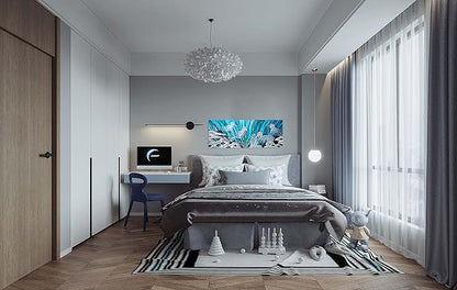 SYGALLERIER Jelly Fish Large Metal Wall Art Hand Grind Aluminum Artwork 3D Undersea World Coastal Pictures Nautical Decor for Living Room Bedroom